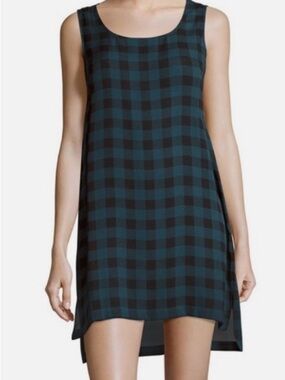Eileen Fisher Buffalo Check 100% Silk Sleeveless Tunic Size Large